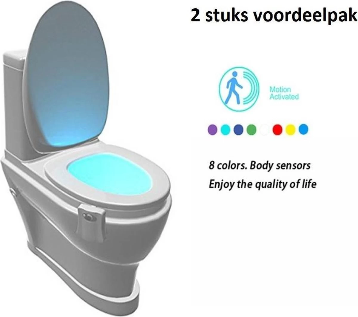 2 Stuks Toiletpotverlichting-automatisch-led-licht-toilet-bril-verlichting-voor-wc-in-8-stelbare-kleuren-wc-lamp-nachtlamp-bewegingssensor-toiletpot, Wit , Merk I12Cover 1 2 Stuks Toiletpotverlichting-automatisch-led-licht-toilet-bril-verlichting-voor-wc-in-8-stelbare-kleuren-wc-lamp-nachtlamp-bewegingssensor-toiletpot, Wit , Merk I12Cover