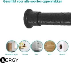 Douchestang Uitschuifbaar 70 - 110 Cm | Douchegordijn Stang | Zwart | Kledingroede Verstelbaar | Ophangsysteem | Kledingstang -Grohe Winkel 1200x1064