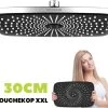 EcoRain – Regendouchekop XL 30 CM – Waterbesparende Douchekop – Hoge Druk – Rechthoekig – Groot – Regendouche - Chrome