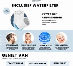 EcoRain™ Waterbesparende Douchekop Mark Met WATERFILTER - 50% Waterbesparend - Regendouche - 5 Sproeistanden - Hoge Druk - Betere Huid - Handdouche - Luxe Moderne Douchekop - Hoge Kwaliteit - Chrome -Grohe Winkel 1200x1073