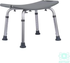 Ketchy Douchekruk - In Hoogte Verstelbaar - Douchekrukje - Roestvrij - 130kg Draagkracht - Comfortabel Zitkussen -Grohe Winkel 1200x1075