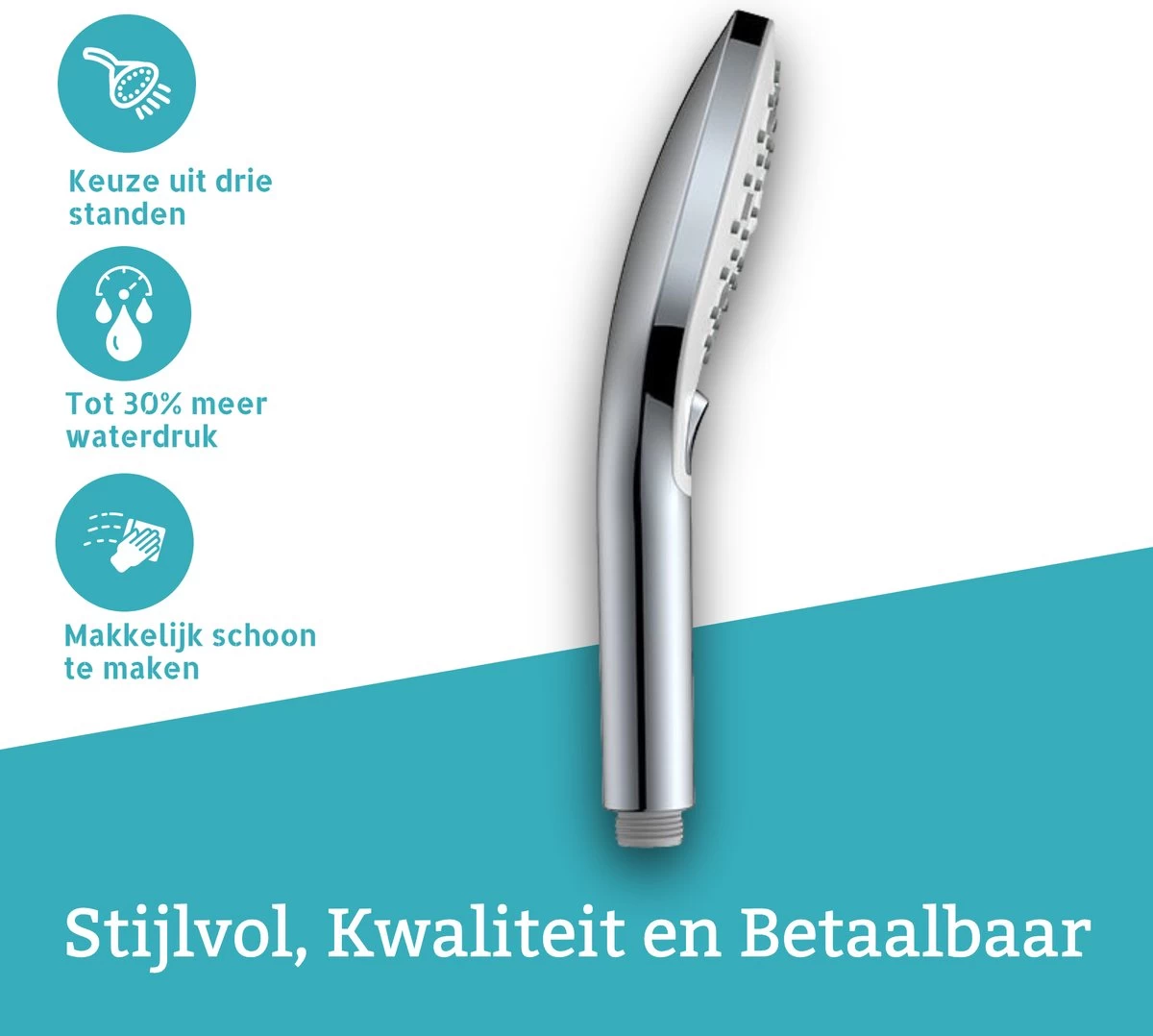 BADO Douchekop Met Slang - Handdouche - Douchekop - Waterbesparend - Doucheslang - Chroom 8 BADO Douchekop Met Slang - Handdouche - Douchekop - Waterbesparend - Doucheslang - Chroom - Image 8