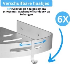 BrandtBergkamp RVS Doucherek 3 Laags – Zonder Boren – Doucherek Hangend – Badkamerrek Zilver -Grohe Winkel 1200x1087 6