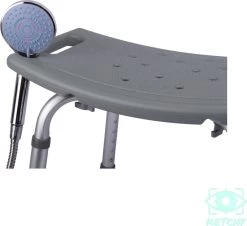 Ketchy Douchekruk - In Hoogte Verstelbaar - Douchekrukje - Roestvrij - 130kg Draagkracht - Comfortabel Zitkussen -Grohe Winkel 1200x1099 1