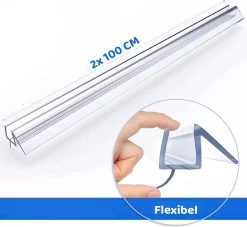 Minismus Douchedeurafdichting Met Waterkering (2 Strips Van 1 Meter, Makkelijk Inkortbaar) - Waterstopper Geschikt Voor Glas Van 6 Tot 8 Mm - Douchedorpel - Lekstrip Voor Horizontale Bevestiging -Grohe Winkel 1200x1101 2