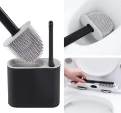 Lopoleis WC Borstel – Toiletborstel – Gesloten Bodem – WC Borstel Met Randreiniger – Siliconen – Zwart – WC Borstel Met Houder – Vrijstaand – Hangend – WC Borstel En Houder -Grohe Winkel 1200x1117 7