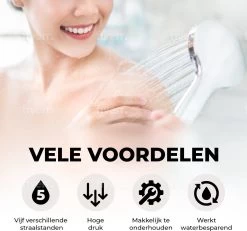 Universal Life® | DOUCHEKOP MET GRATIS SLANG EN HOUDER | Waterbesparend | Universeel | 5 Luxe Straalstanden | Chroom | RVS Slang | -Grohe Winkel 1200x1123