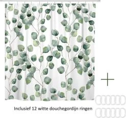 Douchegordijn - Badkamer Accessoires - Eucalyptus - 180x200 Cm 12 Douchegordijn - Badkamer Accessoires - Eucalyptus - 180x200 Cm -Grohe Winkel 1200x1125