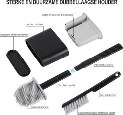 Lopoleis WC Borstel – Toiletborstel – Gesloten Bodem – WC Borstel Met Randreiniger – Siliconen – Zwart – WC Borstel Met Houder – Vrijstaand – Hangend – WC Borstel En Houder -Grohe Winkel 1200x1126 4