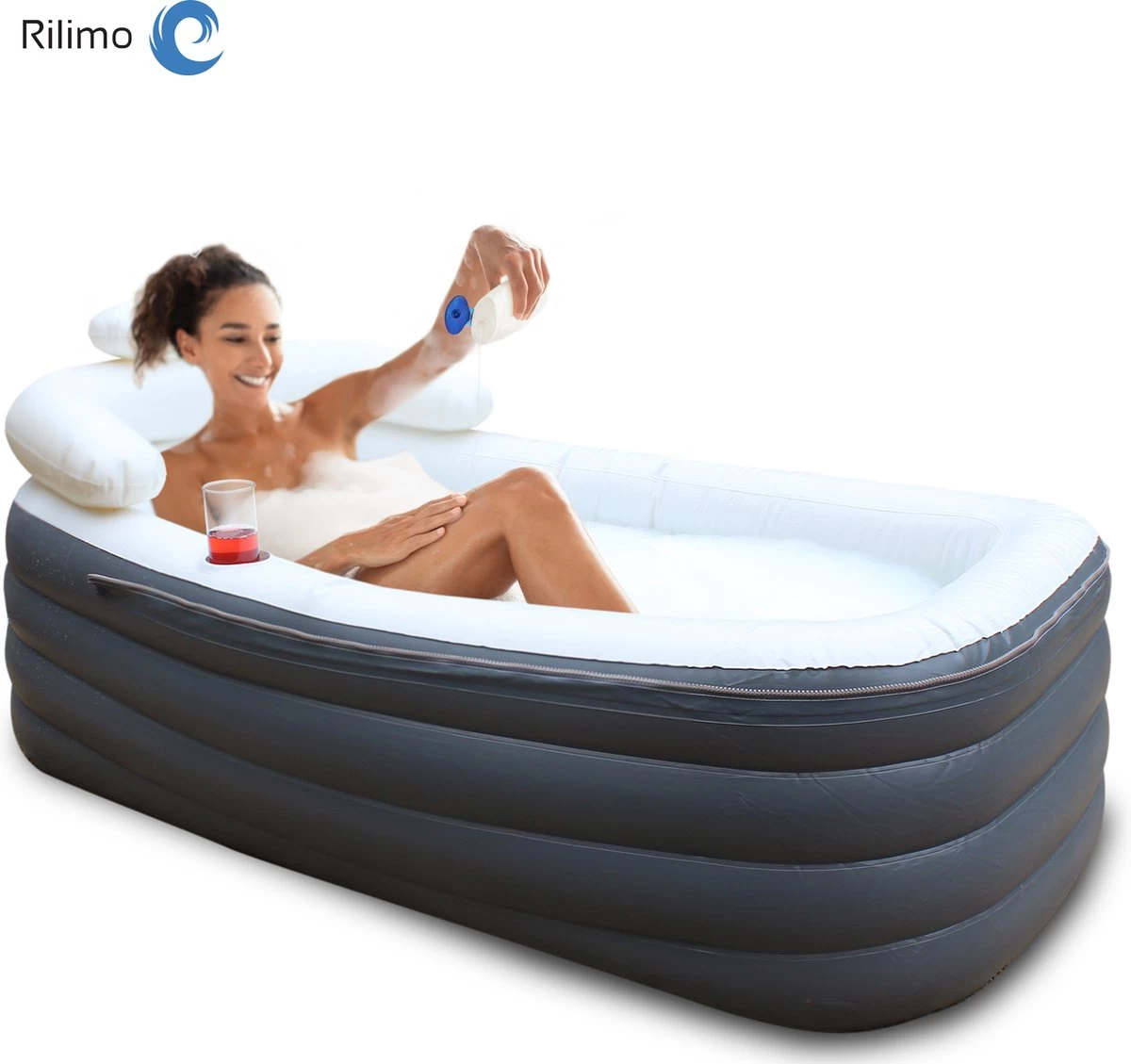 Opblaasbaar Bad Ligbad Zitbad Volwassenen - Ijsbad Badkuip Opblaasbad - Opvouwbaar Bad Opblaas Bad Antraciet 1 Opblaasbaar Bad Ligbad Zitbad Volwassenen - Ijsbad Badkuip Opblaasbad - Opvouwbaar Bad Opblaas Bad Antraciet