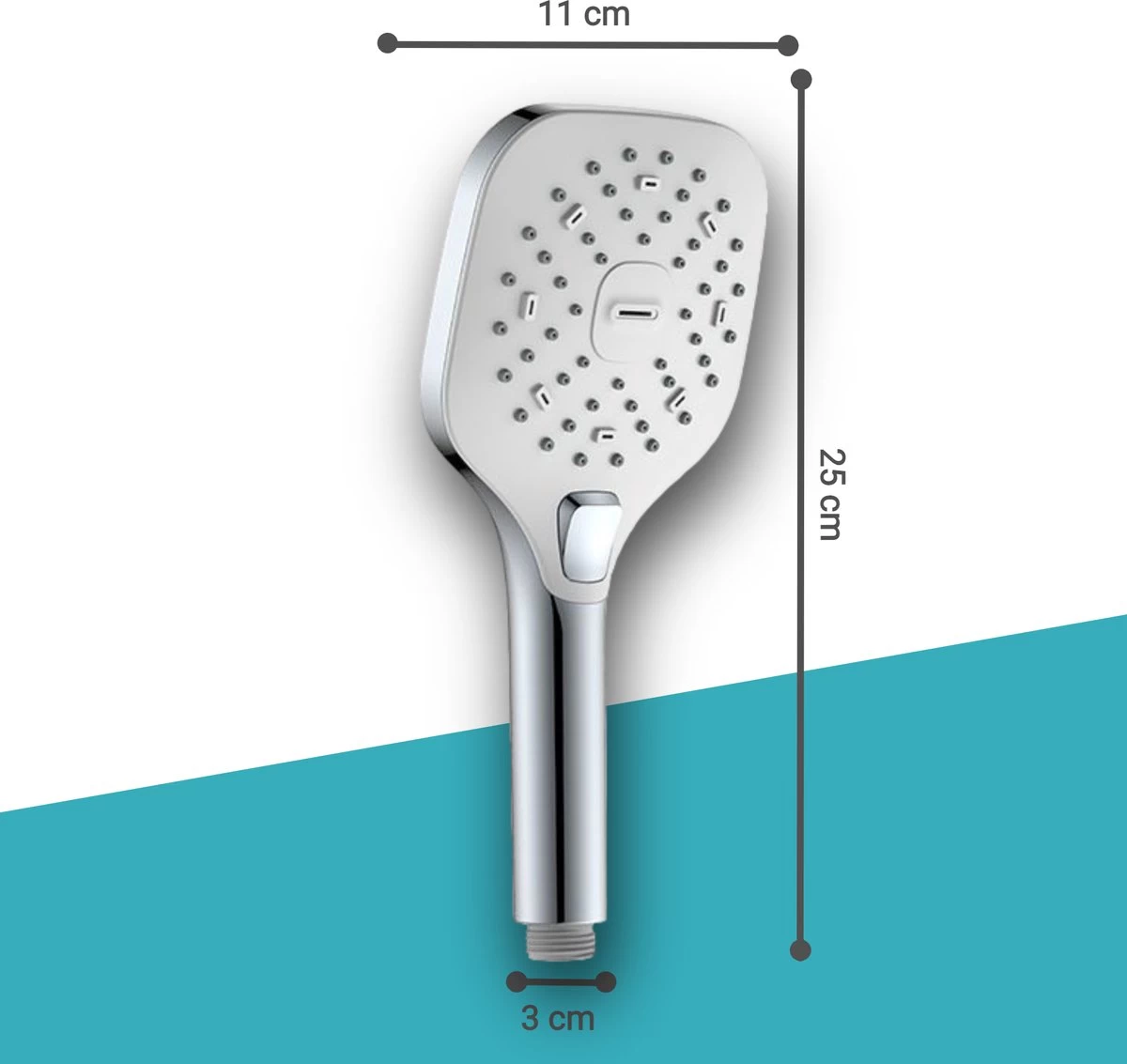 BADO Douchekop Met Slang - Handdouche - Douchekop - Waterbesparend - Doucheslang - Chroom 2 BADO Douchekop Met Slang - Handdouche - Douchekop - Waterbesparend - Doucheslang - Chroom - Image 2