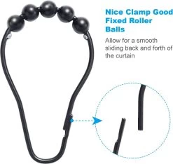 BOTC Gordijnringen - 12 Stuks Gordijn Haken - Gordijnhaken- RVS Gordijn Ringen Voor Gordijn Roede - Zwart -Grohe Winkel 1200x1135