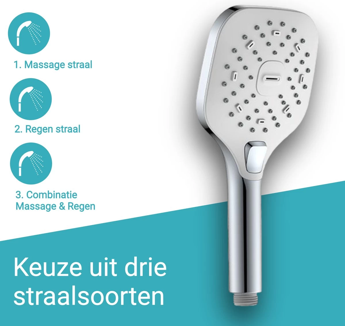 BADO Douchekop Met Slang - Handdouche - Douchekop - Waterbesparend - Doucheslang - Chroom 3 BADO Douchekop Met Slang - Handdouche - Douchekop - Waterbesparend - Doucheslang - Chroom - Image 3