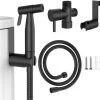 Merkloos Bidet Handdouche - Shattaf - Bidet Sproeier - Bidetkraan - Handheld Bidet Spray Met 120 Cm Doucheslang / Houder- Zwart