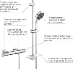 GROHE QuickFix Precision Feel Thermostatische Douchekraan - Met Glijstangset - EcoJoy - CoolTouch - Chroom - 34791000 -Grohe Winkel 1200x1143