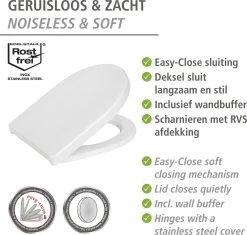 WENKO WC Bril Sindia - Wit Duroplast - Easy-Close Sluiting - Fix-Clip Bevestiging In RVS - Belastbaar Tot 300 Kg - Toiletbril - Toiletzitting -Grohe Winkel 1200x1144 5