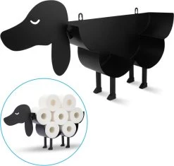 Sanics Reserverolhouder Vrijstaand - Hangend - Wandhouder - Hond - Zwart - Dier