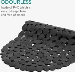 Navaris Badmat Anti-slip Voor Badkuip - Langwerpige Douchemat 99 X 39 Cm Met Steenmotief - Stijlvolle Badkuipmat Met Zuignappen - Zwart -Grohe Winkel 1200x1150 3