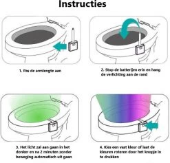 Toiletpotverlichting - Toiletpotverlichting 16 Kleuren - Toiletpot - Verlichting - Toilet Lamp - Nachtlampje Met Bewegingssensor - LED - WC - Toiletpotverlichting Met Sensor - Toiletpot Verlichting -Grohe Winkel 1200x1150 4