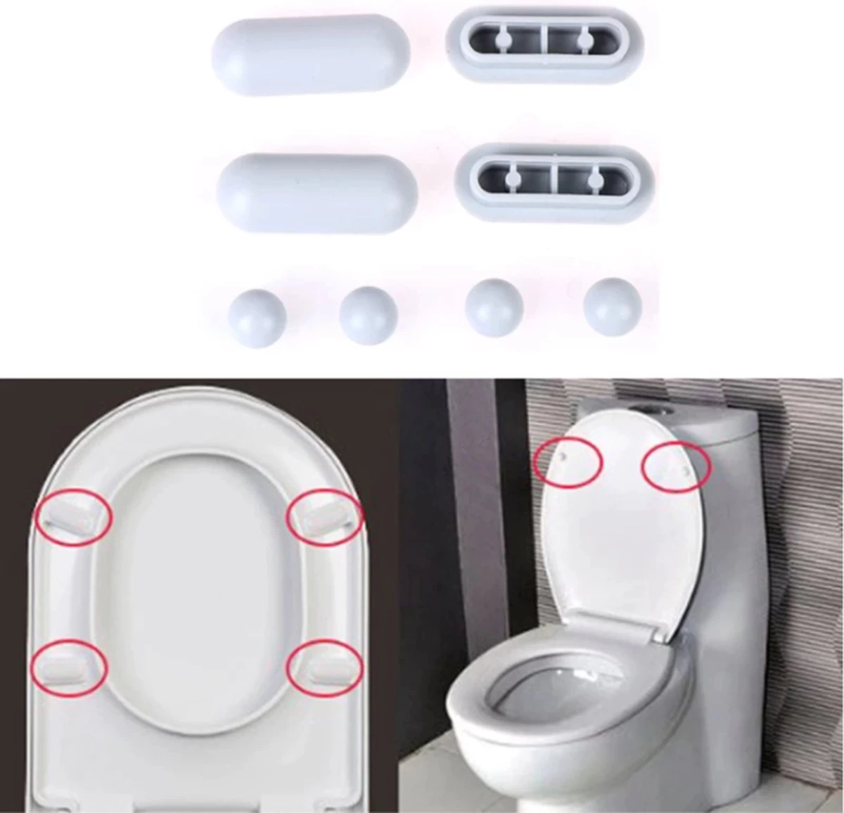 FSW-Products - 6 Stuks - WC Buffers Set - ABS - Buffer Voor Wc - Wc-bril Beschermen - Vervangbare - Closet - Closetbuffer 4 FSW-Products - 6 Stuks - WC Buffers Set - ABS - Buffer Voor Wc - Wc-bril Beschermen - Vervangbare - Closet - Closetbuffer - Image 4