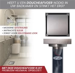 Lenga Doucheput Antraciet Vierkant - 10x10 Cm - Moderne Douche Put - Stankafsluiter - Afvoerput - Douchegoot - Doucherooster - Douchedrain -Grohe Winkel 1200x1162 6