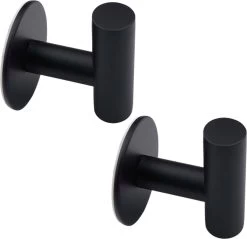 EAVY 2 Stuks Zelfklevende Handdoekhaakjes - Handdoekhouders - Plakhaakjes - Zwart