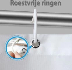 Douchegordijn - 180x200 Cm - Incl. Ringen - Waterdicht - Sneldrogend & Anti Schimmel - Wasbaar & Duurzaam - Polyester - Blue Petals -Grohe Winkel 1200x1166 2