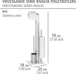 WENKO Toiletbutler Rivalta RVS Mat - Toiletborstel Met Houder, Toiletrolhouder En Reserverolhouder -Grohe Winkel 1200x1166 6