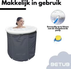 BETUB Zitbad Opvouwbare Badkuip Folding Bath Bathtub – Zit Zwembad – Ijsbad – Warm Bad – Ontspanning – Voor Onder De Douche – Tuin - Balkon Incl. Zitkussen -Grohe Winkel 1200x1167 3