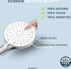 EcoRain™ Waterbesparende Douchekop Mark Met WATERFILTER - 50% Waterbesparend - Regendouche - 5 Sproeistanden - Hoge Druk - Betere Huid - Handdouche - Luxe Moderne Douchekop - Hoge Kwaliteit - Chrome -Grohe Winkel 1200x1175 2