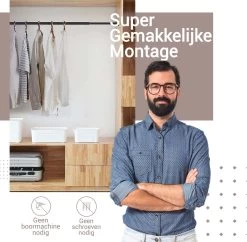 Qproducts Gordijnroede Zonder Boren - 65 Tot 100 Cm - Uitschuifbaar Douchegordijnstang - Uitschuifbare Klemstang - Metaal Zwart -Grohe Winkel 1200x1177 2