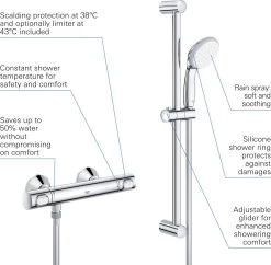 GROHE Precision Flow Thermostatische Douchekraan Met Douchegarnituur - EcoJoy® - 15cm - 34841000 -Grohe Winkel 1200x1178