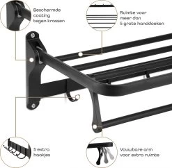 Baulk® - Droogrek – Handdoekrek – Droogrek Hangend – Inklapbaar - Badkamer – RVS – Zwart – Modern – Dutch Design -Grohe Winkel 1200x1178 4