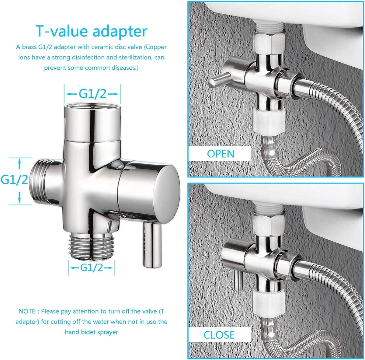 BetterSells® Bidet Handdoucheset - Shattaf - Bidet Sproeier Uit Geborsteld RVS - Inclusief Slang, T-stuk & Wandhouder 7 BetterSells® Bidet Handdoucheset - Shattaf - Bidet Sproeier Uit Geborsteld RVS - Inclusief Slang, T-stuk & Wandhouder - Image 7