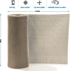 SWILIX ® Antislipmat Voor Kasten En Lades, Douchemat - Badkamermat - Badmat, Dienblad, Vloer - 4 Meter Rol - Anti Slip Mat - 400 X 30 Cm - Beige -Grohe Winkel 1200x1185 2