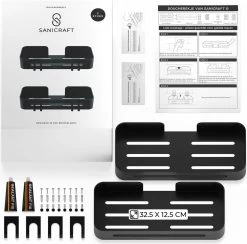 Doucherekje Van Sanicraft® - Doucherekje Zonder Boren - Geschikt Voor Elk Type Muur - Hangend - Roestvrij - 2 Stuks - Zwart -Grohe Winkel 1200x1187 5