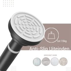Qproducts Gordijnroede Zonder Boren - 65 Tot 100 Cm - Uitschuifbaar Douchegordijnstang - Uitschuifbare Klemstang - Metaal Zwart -Grohe Winkel 1200x1189 1