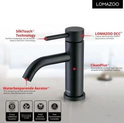 LOMAZOO Wastafelkraan Zwart Nova - Zwarte Wastafelkraan - Badkamerkraan Zwart - Zwarte Badkamerkraan -Grohe Winkel 1200x1190 5
