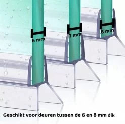 Minismus Douchedeurafdichting Met Waterkering (2 Strips Van 1 Meter, Makkelijk Inkortbaar) - Waterstopper Geschikt Voor Glas Van 6 Tot 8 Mm - Douchedorpel - Lekstrip Voor Horizontale Bevestiging -Grohe Winkel 1200x1193 2