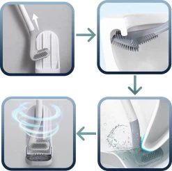 Bradey Toiletborstel Siliconen - WC Borstel Met Houder - Optimale Hygiëne - Golfclub-vorm - Komt In Alle Hoeken -Grohe Winkel 1200x1195 13