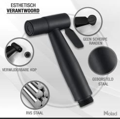 Nolad® Bidet Handdouche - Douchekoppen - Bidet - Handdouche - Zwart -Grohe Winkel 1200x1195