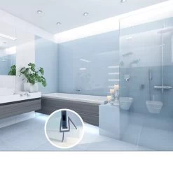 Minismus Douchedeurafdichting Met Waterkering (2 Strips Van 1 Meter, Makkelijk Inkortbaar) - Waterstopper Geschikt Voor Glas Van 6 Tot 8 Mm - Douchedorpel - Lekstrip Voor Horizontale Bevestiging -Grohe Winkel 1200x1195 5