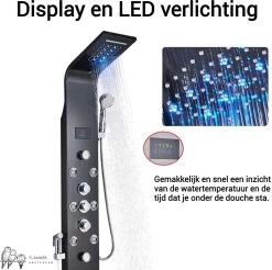 Douchepaneel Met Massage - Regendouche - Massage Jets - Waterval Douche - Met Thermostaatkraan En Handdouche - Zwart - Opbouw - Douchekop - Flanner® 12 Douchepaneel Met Massage - Regendouche - Massage Jets - Waterval Douche - Met Thermostaatkraan En Handdouche - Zwart - Opbouw - Douchekop - Flanner® -Grohe Winkel 1200x1196 2