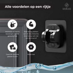 Douchekophouder Zwart Zelfklevend – Verstelbaar – Handdouchehouder – Douchekop Houder Zonder Boren -Grohe Winkel 1200x1198 16