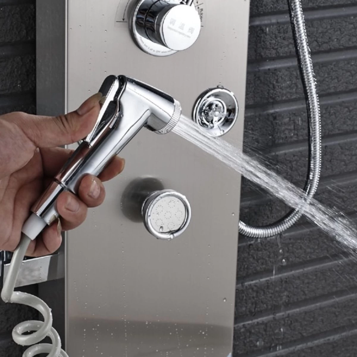 Douchepaneel Met Massage - Regendouche - Massage Jets - Waterval Douche - Met Thermostaatkraan En Handdouche - Zilver - Opbouw - Douchekop - Flanner® 3 Douchepaneel Met Massage - Regendouche - Massage Jets - Waterval Douche - Met Thermostaatkraan En Handdouche - Zilver - Opbouw - Douchekop - Flanner® - Image 3