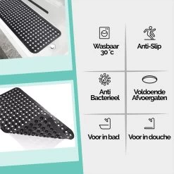 The Original - Douchemat Antislip - Zwart - 88x40cm - Antislipmat Badmat Voor Bad & Douche - Anti Slip Mat Met Zuignappen -Grohe Winkel 1200x1200 1041