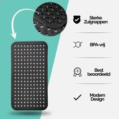 The Original - Douchemat Antislip - Zwart - 88x40cm - Antislipmat Badmat Voor Bad & Douche - Anti Slip Mat Met Zuignappen -Grohe Winkel 1200x1200 1045