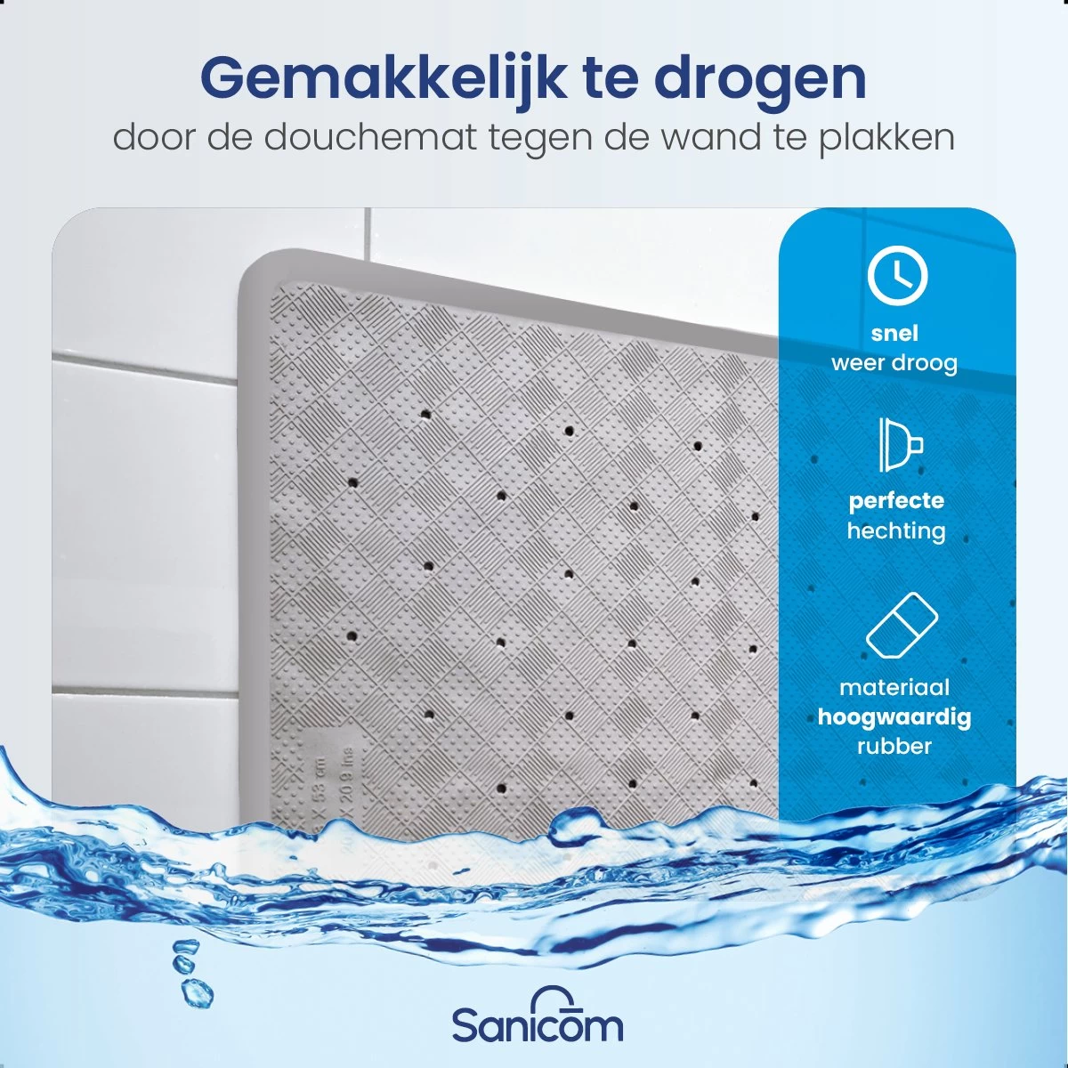 Merkloos Douchemat - Antislip Mat - Antislipmat Douche - Badmat - Schimmelbestendig - Met Zuignappen - Wasbaar - Grijs 7 Merkloos Douchemat - Antislip Mat - Antislipmat Douche - Badmat - Schimmelbestendig - Met Zuignappen - Wasbaar - Grijs - Image 7