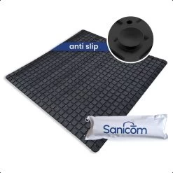 Merkloos Douchemat - Antislip Mat - Antislipmat Douche - Badmat - ​​Schimmelbestendig - Met Zuignappen - Wasbaar - Zwart
