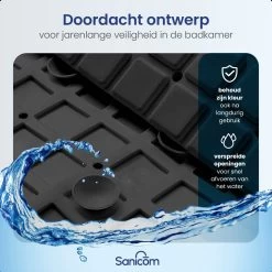 Merkloos Douchemat - Antislip Mat - Antislipmat Douche - Badmat - ​​Schimmelbestendig - Met Zuignappen - Wasbaar - Zwart -Grohe Winkel 1200x1200 1063
